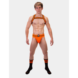 Barcode Berlin Chaussettes Gym Socks Noir-Orange fluo